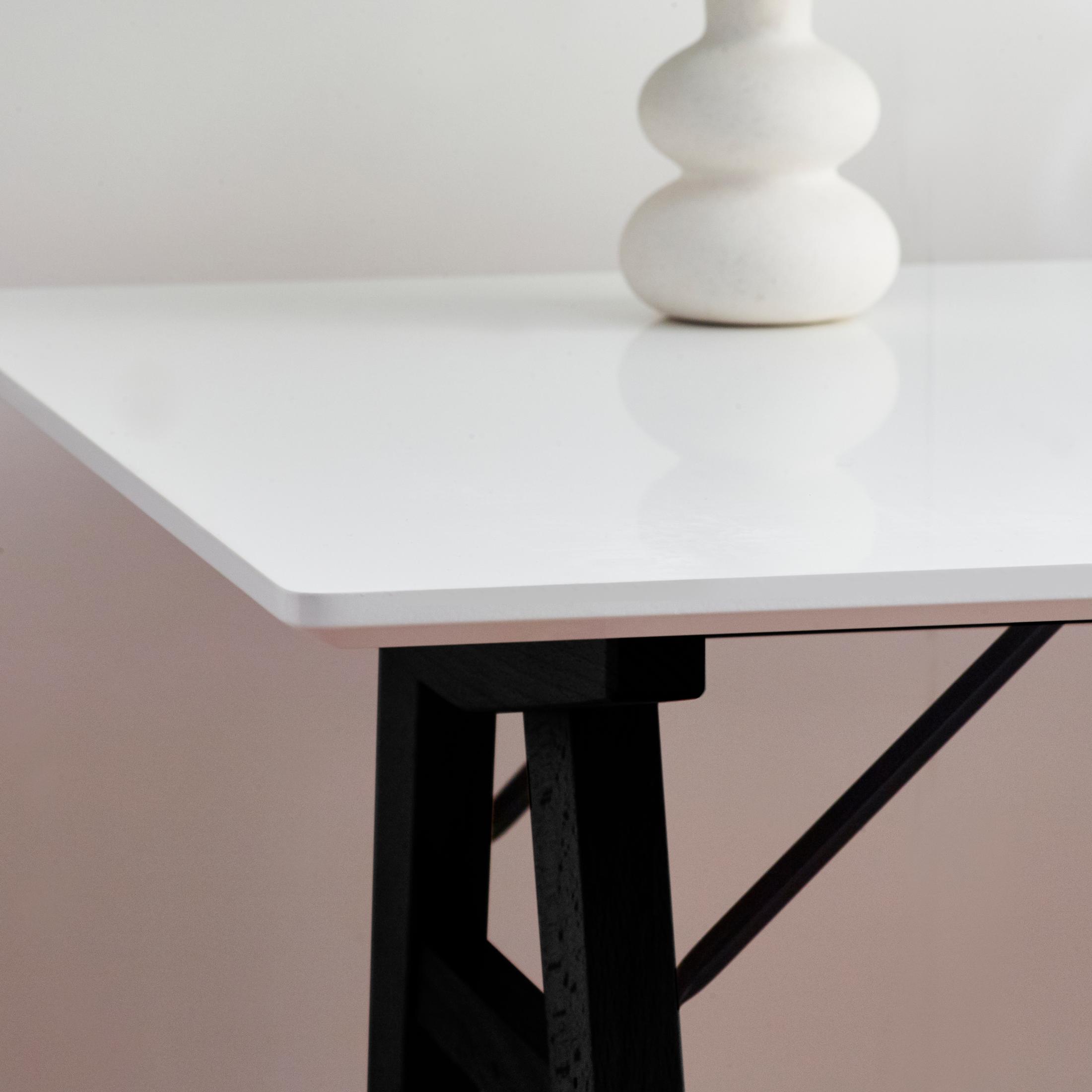 Ivan White and Black Wood Desk — image 4