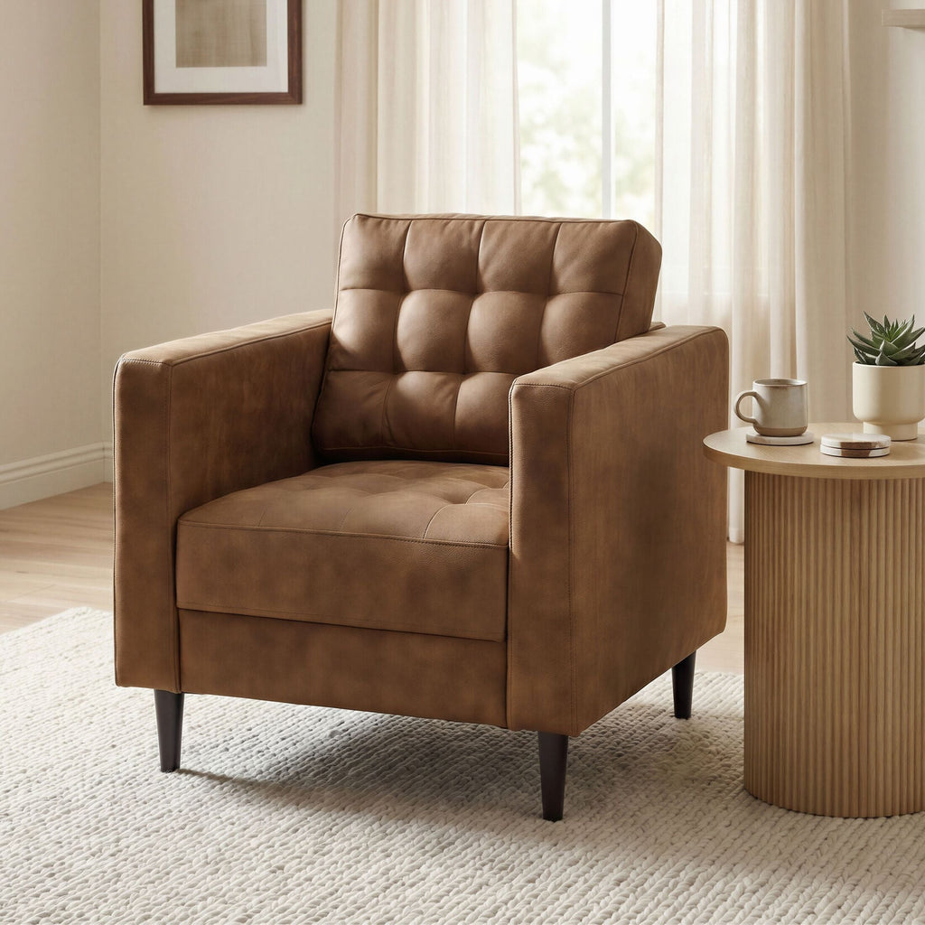Jolene Tan Faux Leather Armchair — image 6