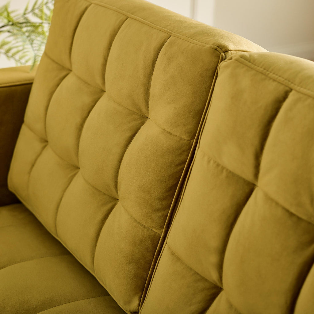 Jolene Mustard Yellow Velvet 2 Seater Sofa — image 10