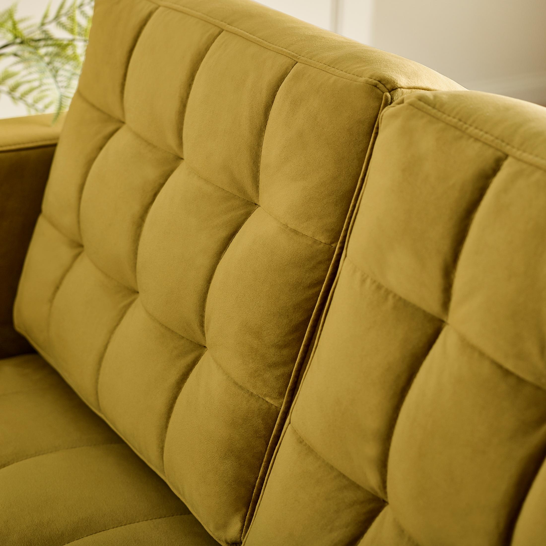 Jolene Mustard Yellow Velvet 2 Seater Sofa — image 10