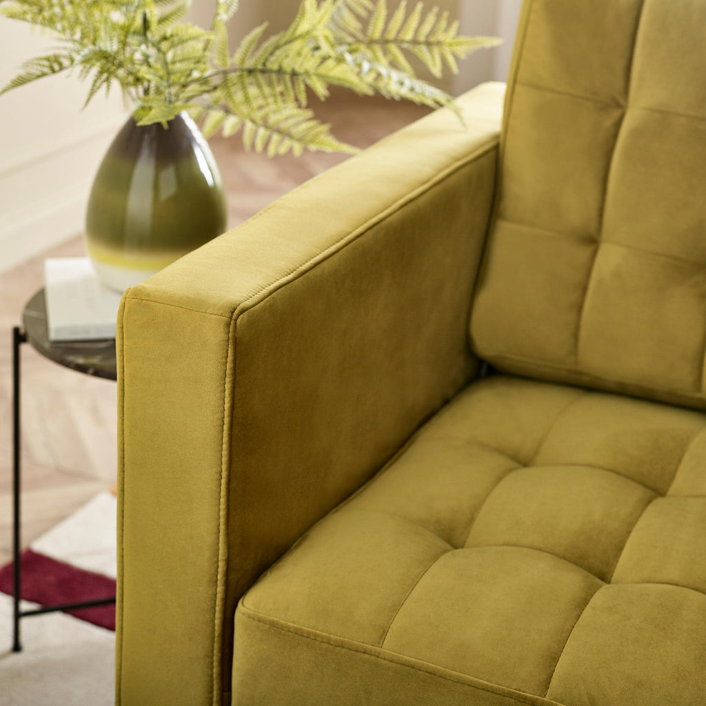 Jolene Mustard Yellow Velvet 2 Seater Sofa — image 5