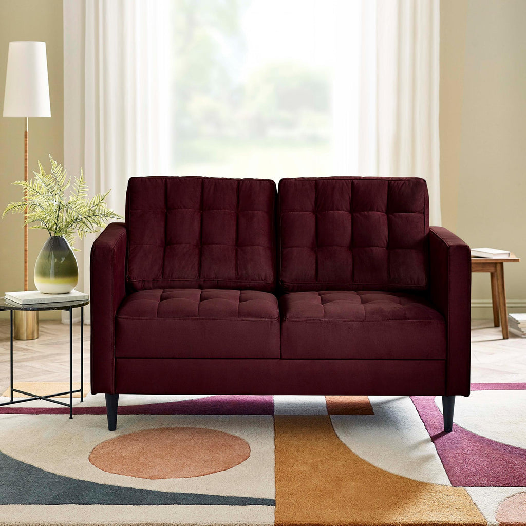 Jolene Maroon Velvet 2 Seater Sofa — image 2