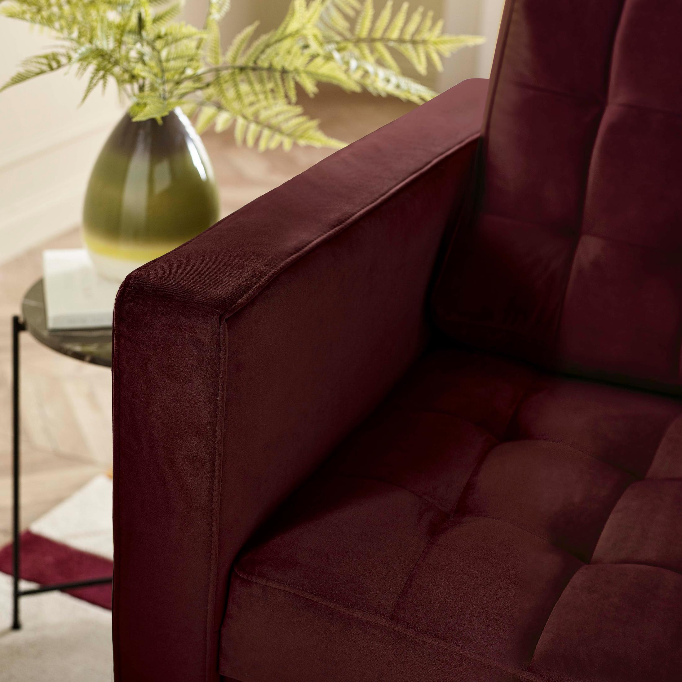 Jolene Maroon Velvet 2 Seater Sofa — image 5
