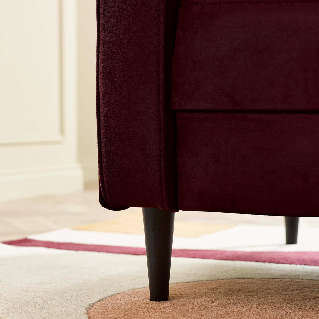 Jolene Maroon Velvet 2 Seater Sofa — image 6