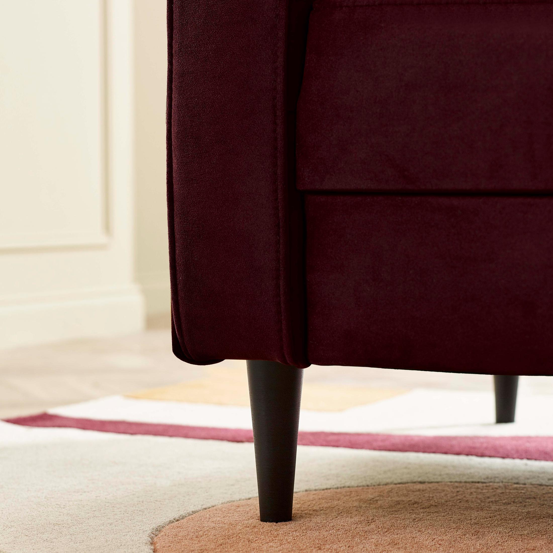 Jolene Maroon Velvet 2 Seater Sofa — image 6