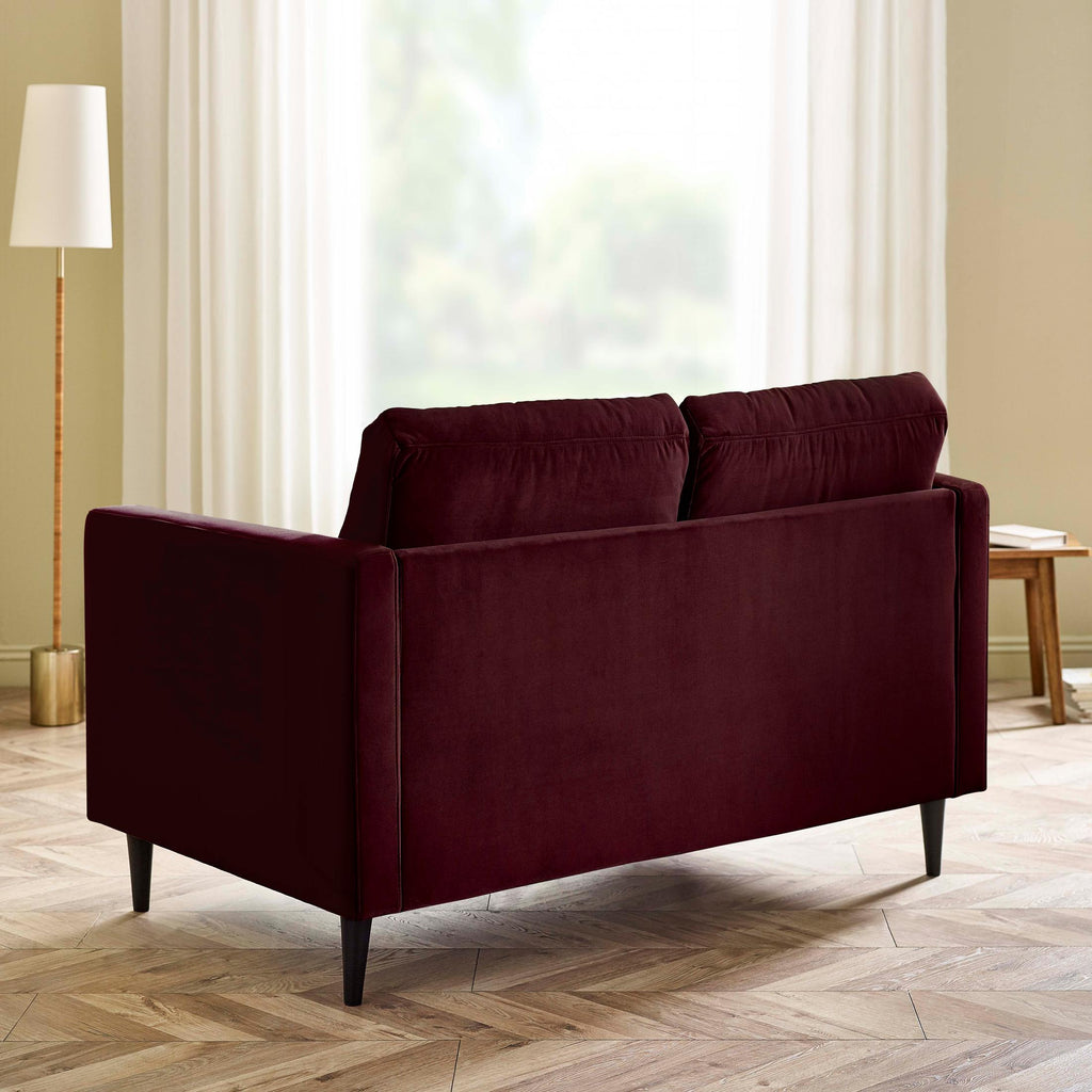 Jolene Maroon Velvet 2 Seater Sofa — image 3