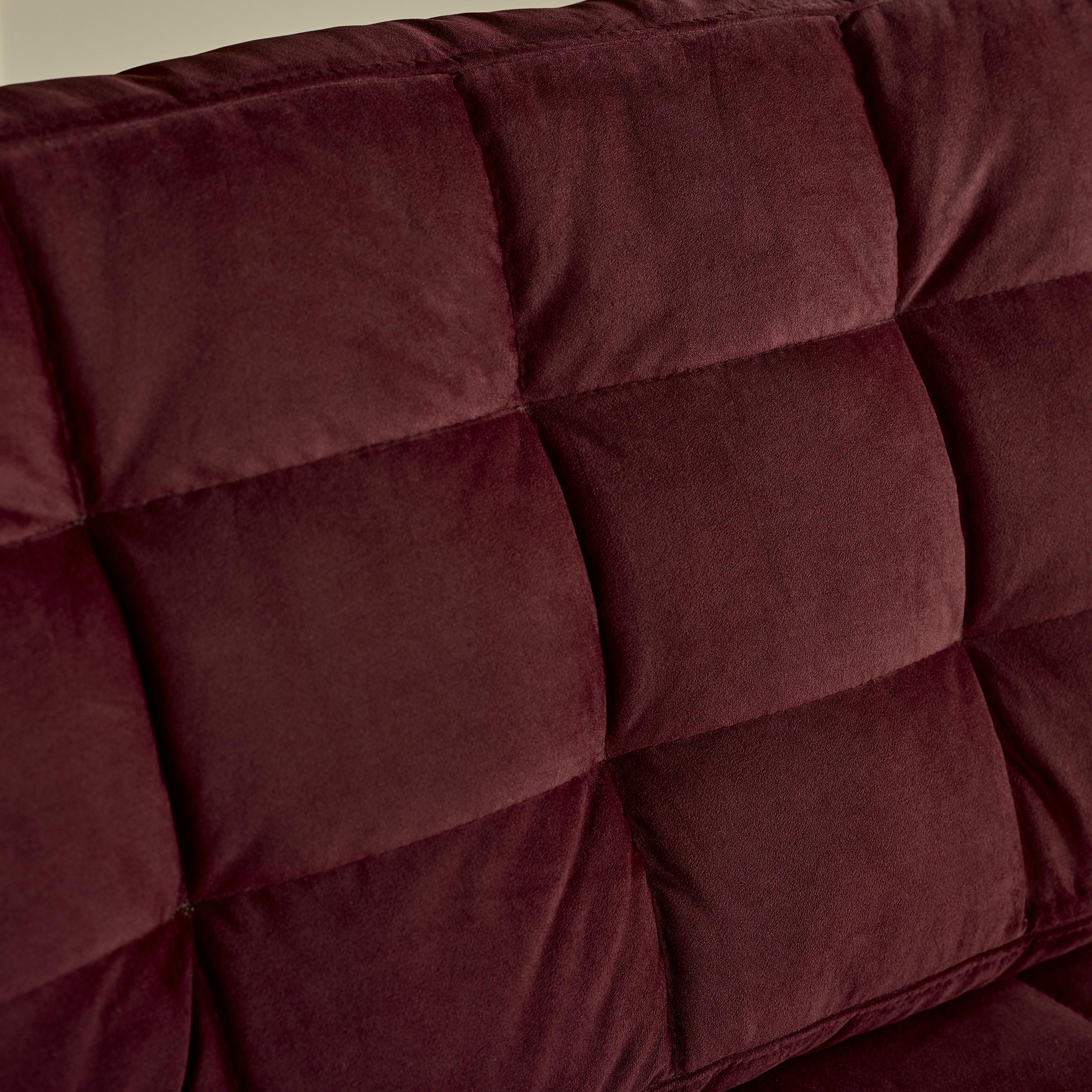 Jolene Maroon Velvet 3 Seater Sofa — image 4