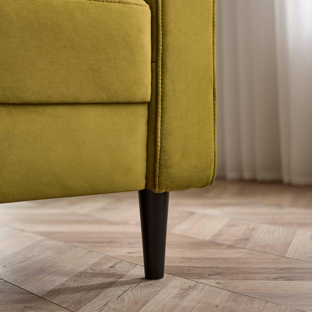 Jolene Mustard Yellow Velvet 3 Seater Sofa — image 6