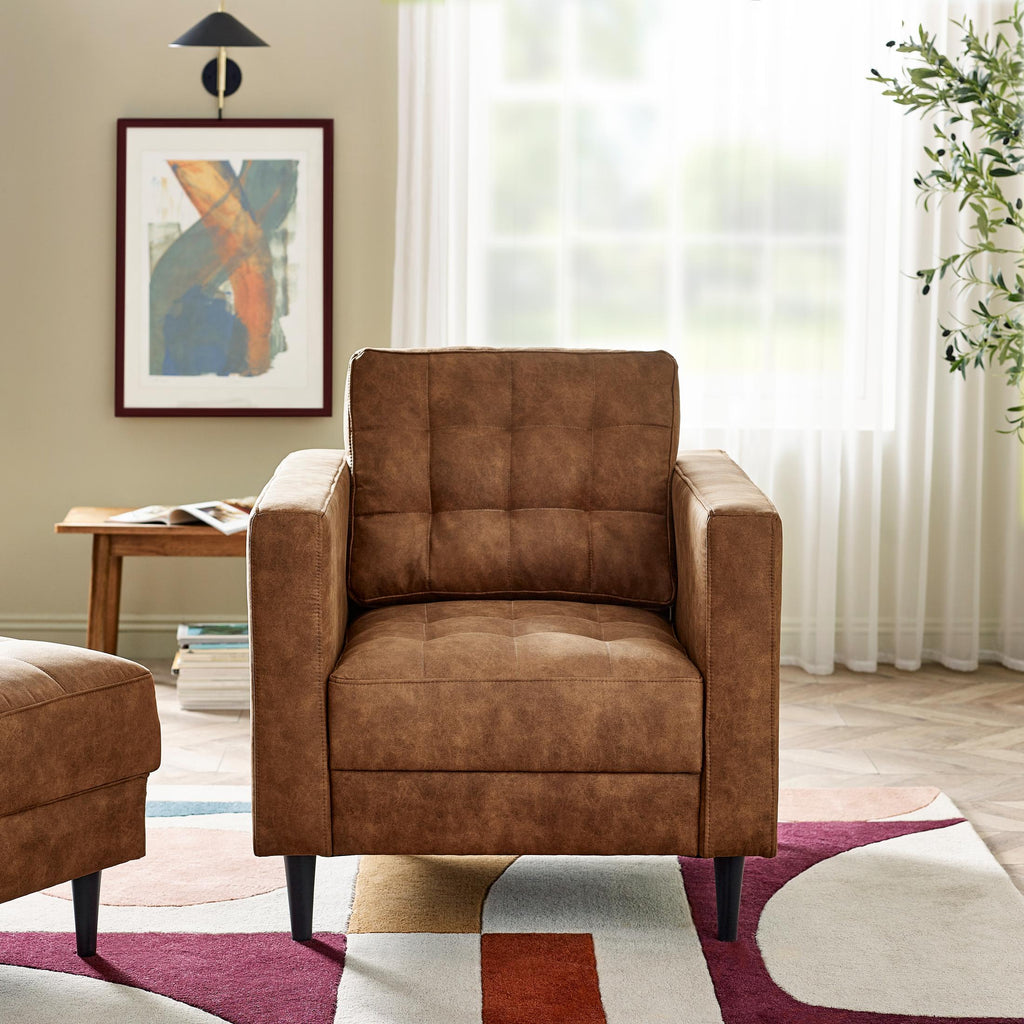 Jolene Tan Faux Leather Armchair — image 7
