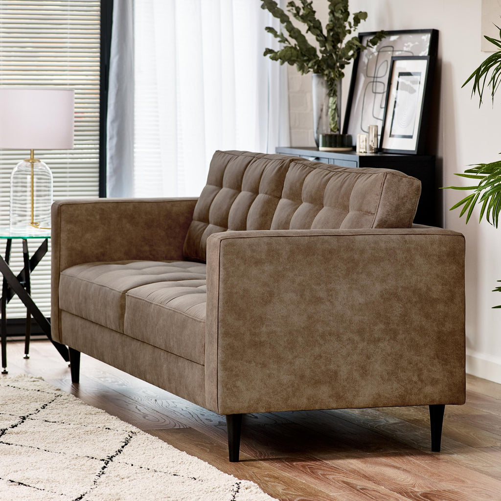 Jolene Brown Faux Leather 3 Seater Sofa — image 2