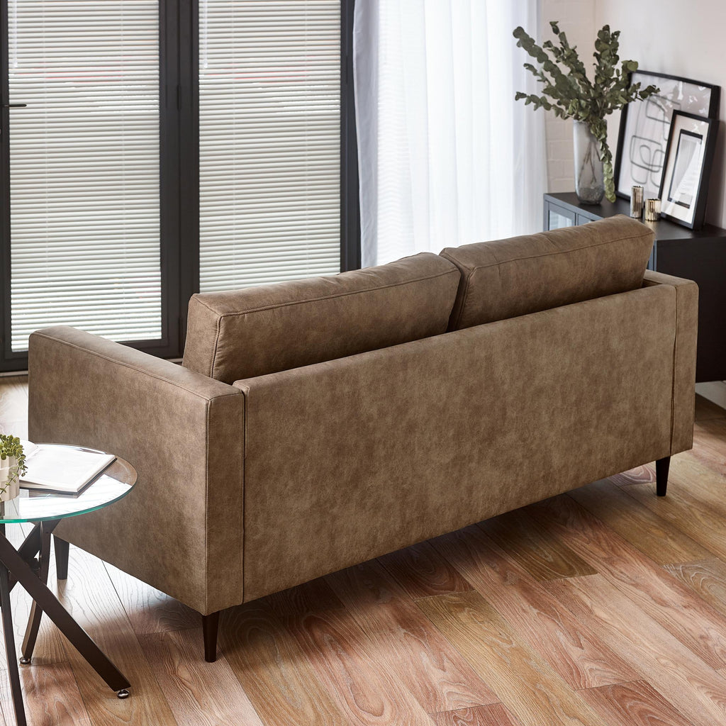 Jolene Brown Faux Leather 3 Seater Sofa — image 3
