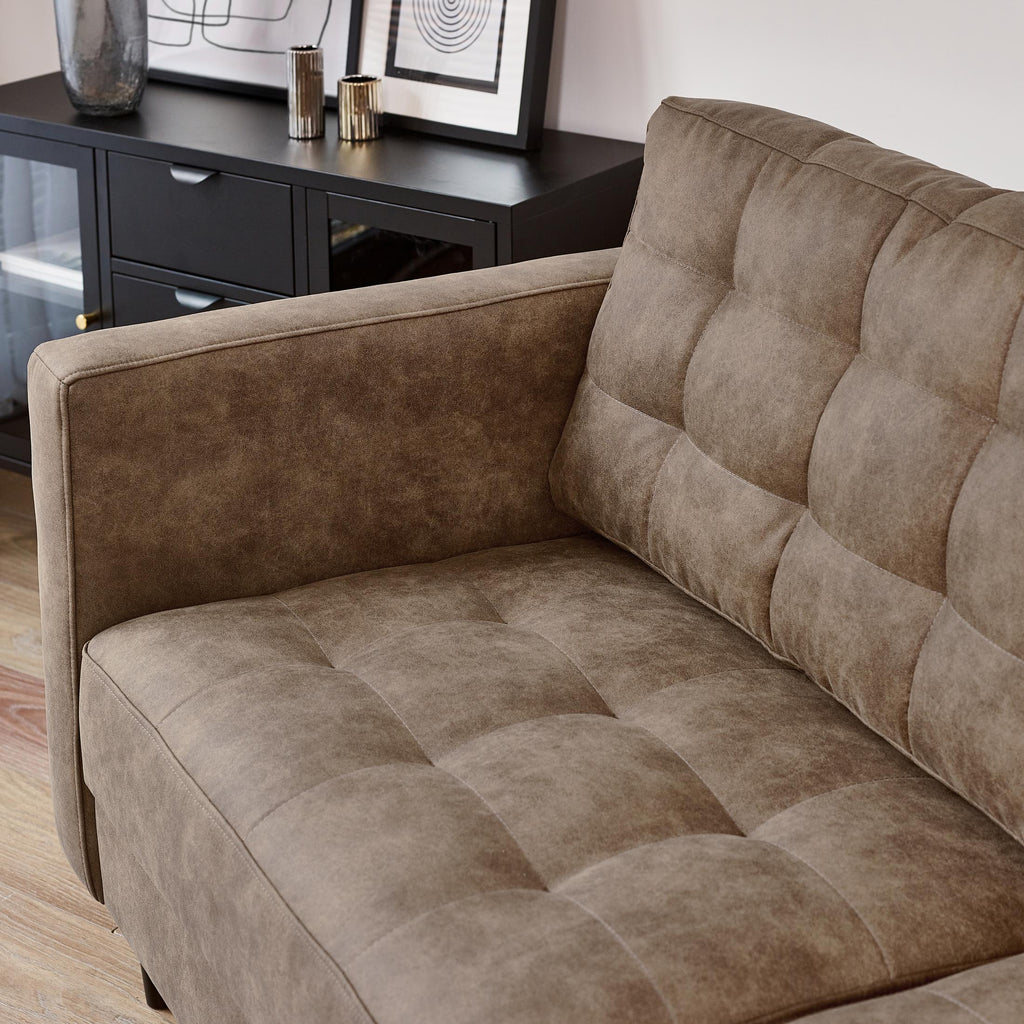 Jolene Brown Faux Leather 3 Seater Sofa — image 4
