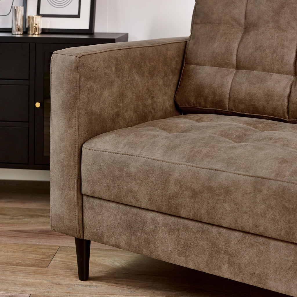 Jolene Brown Faux Leather 3 Seater Sofa — image 5