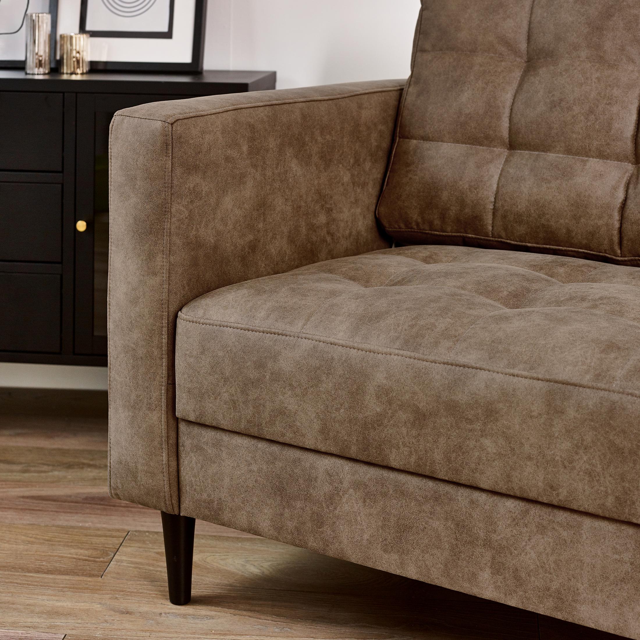 Jolene Brown Faux Leather 3 Seater Sofa — image 5