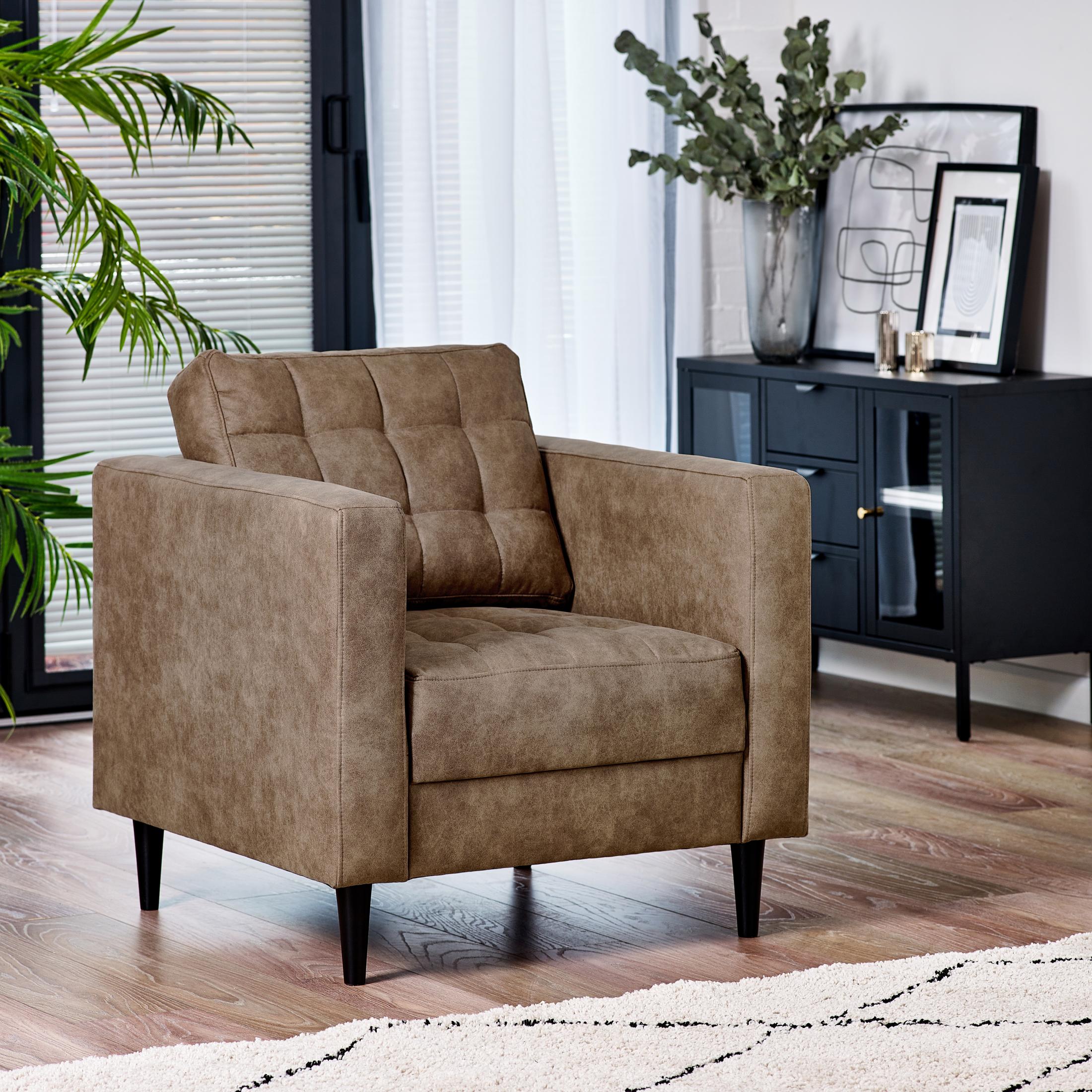 Jolene Brown Faux Leather Armchair — image 1