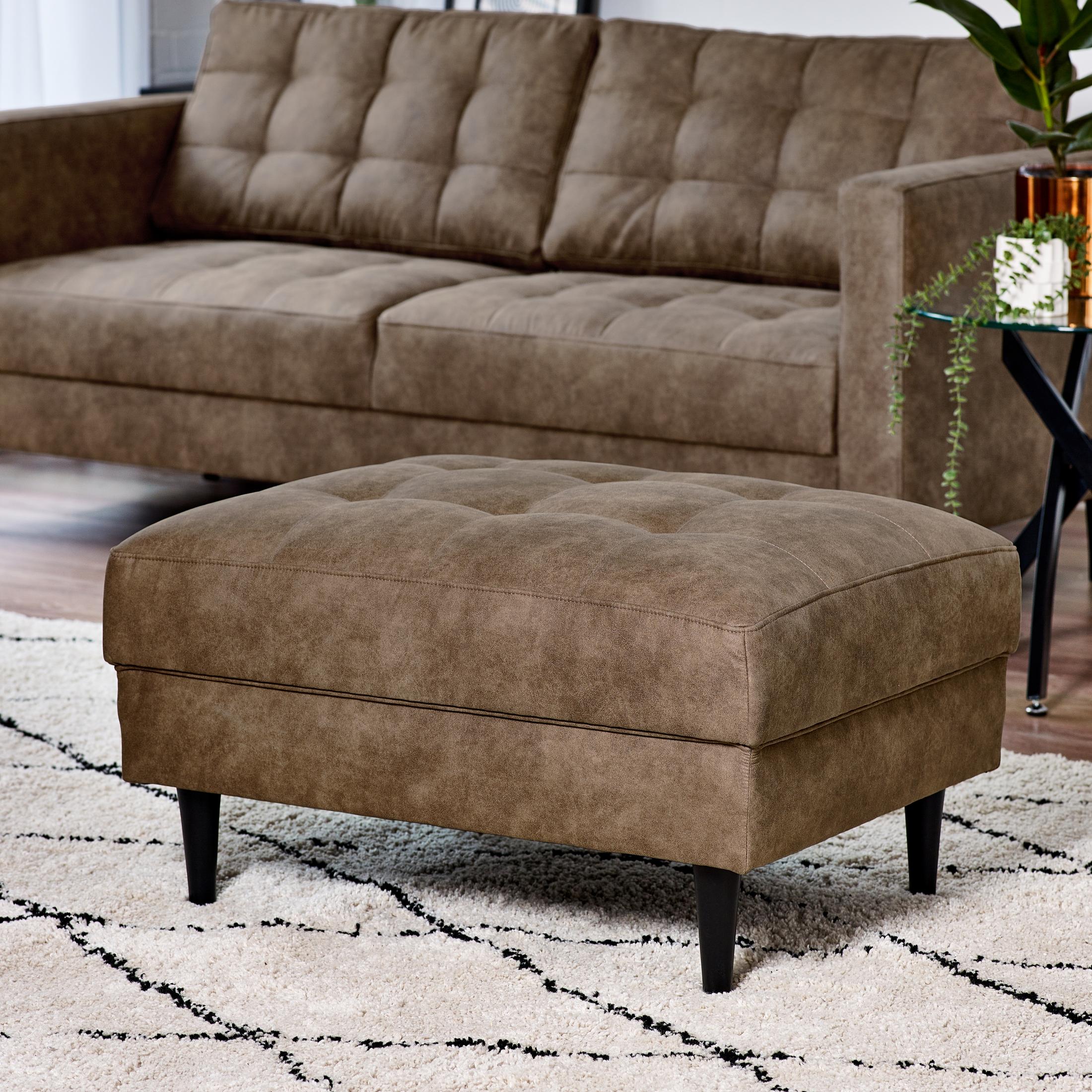 Jolene Brown Faux Leather Footstool — image 2