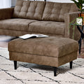 Jolene Brown Faux Leather Footstool — image 1