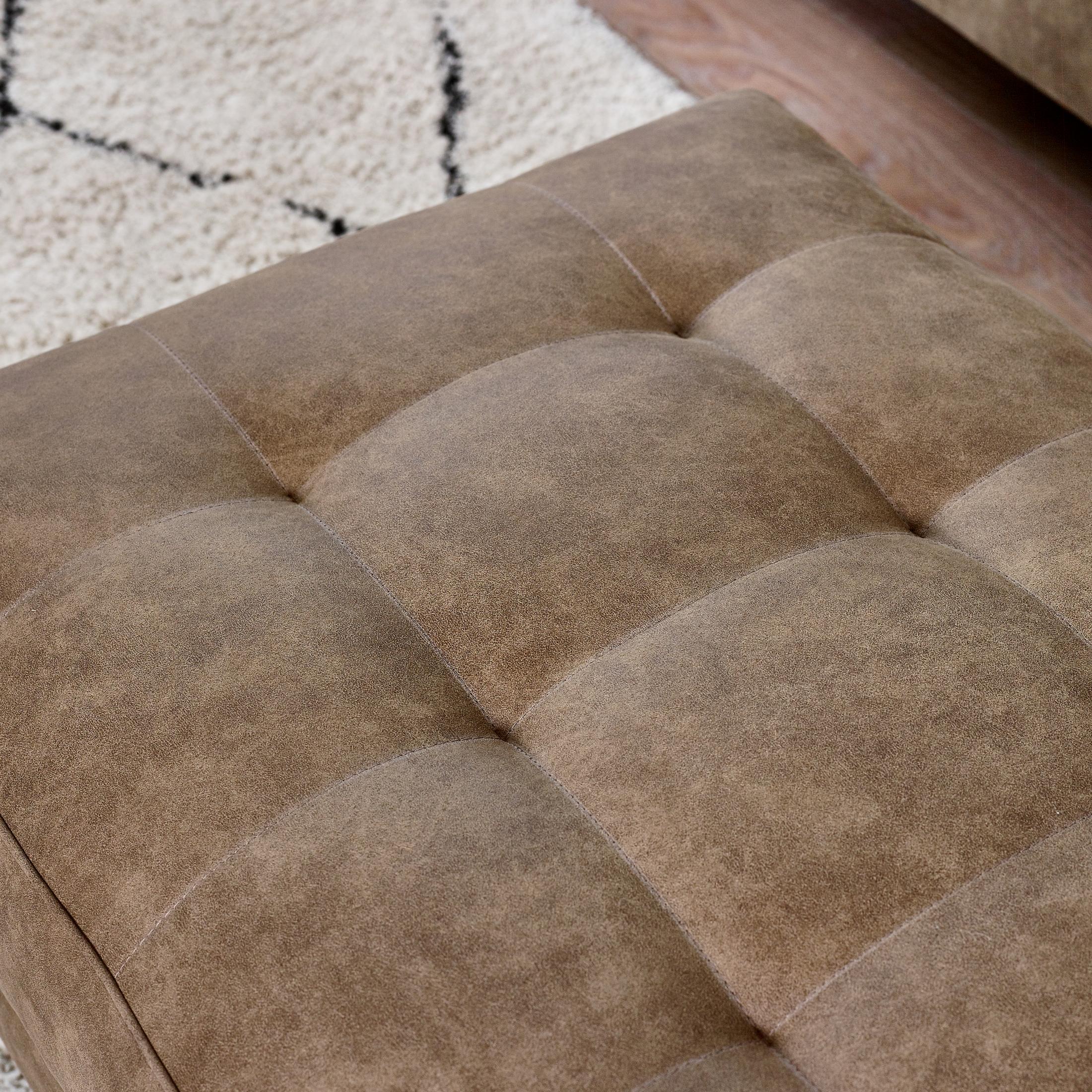 Jolene Brown Faux Leather Footstool — image 4