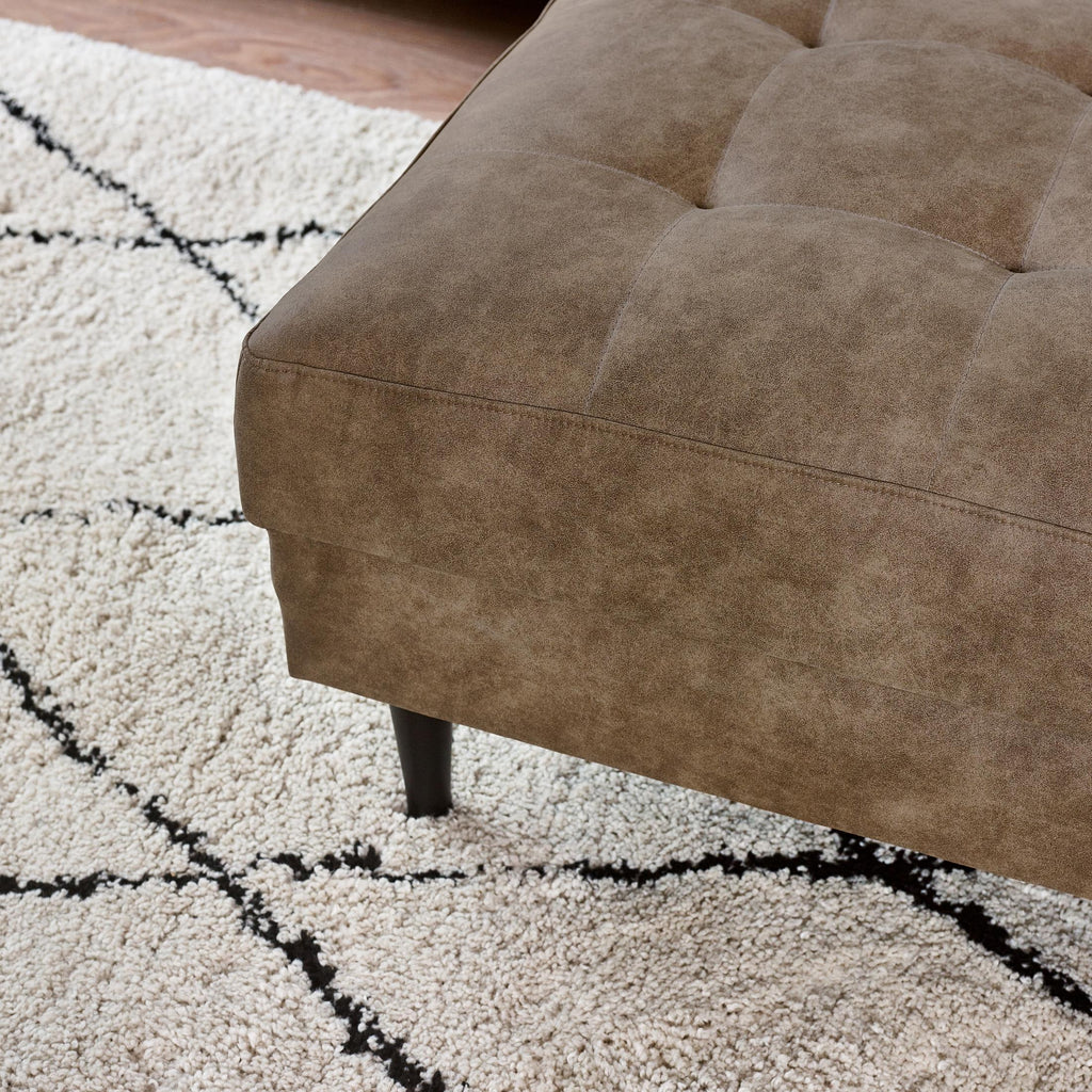 Jolene Brown Faux Leather Footstool — image 5