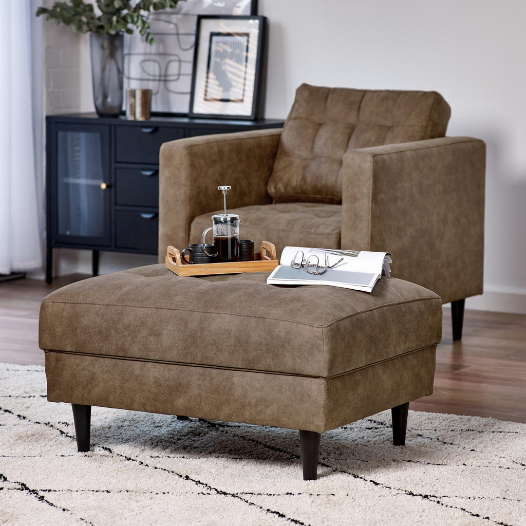 Jolene Brown Faux Leather Footstool — image 7