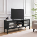 Kafe Black Metal 2 Door Storage TV Stand — image 1