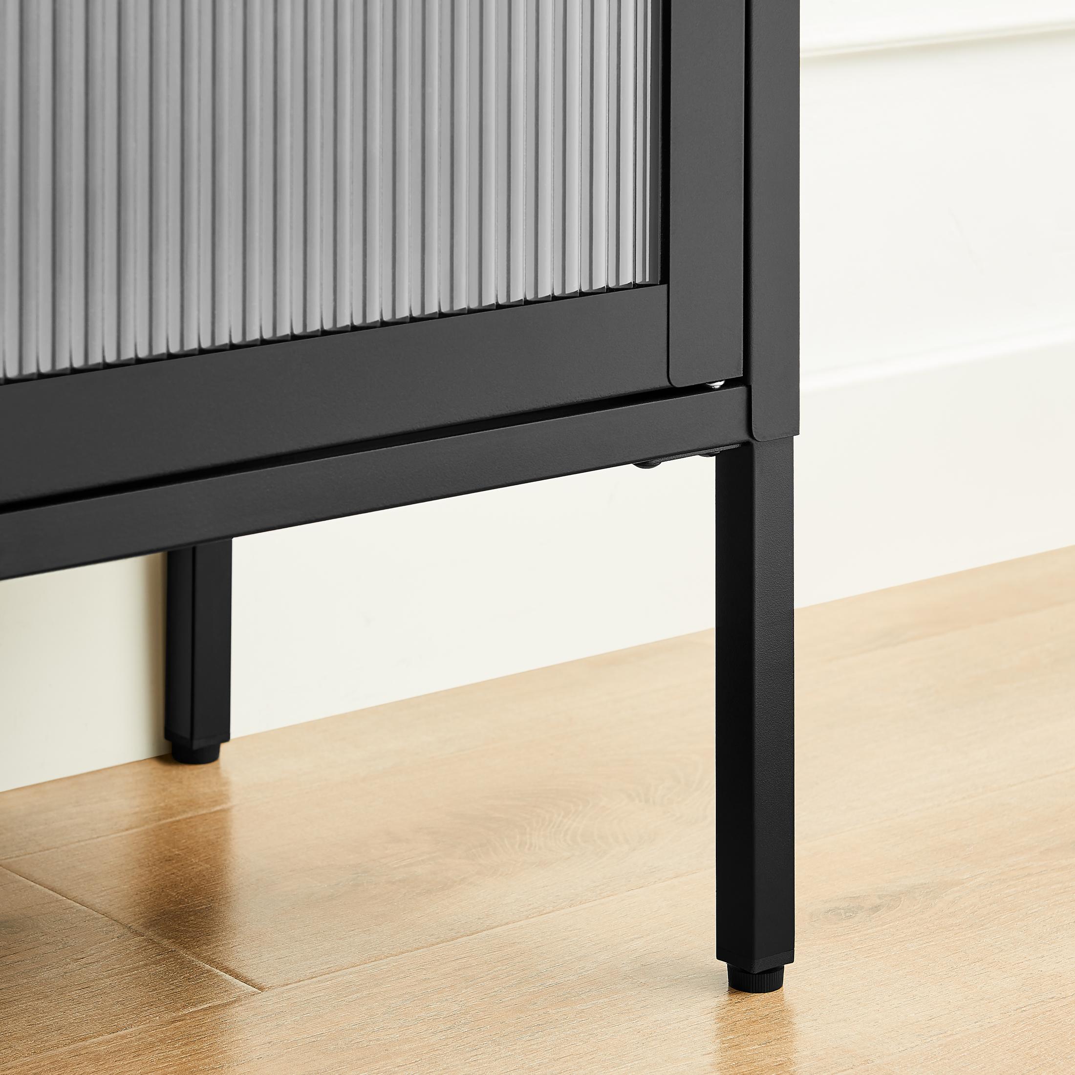 Kafe Black Metal 2 Door Storage TV Stand — image 6