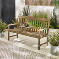 Lox 2 Seat Wood Garden Bench with Table — image 1