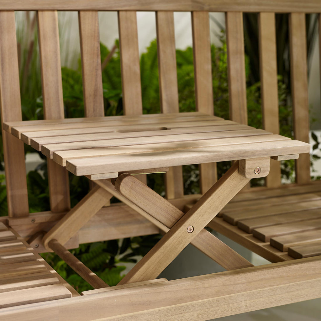 Lox 2 Seat Wood Garden Bench with Table — image 8
