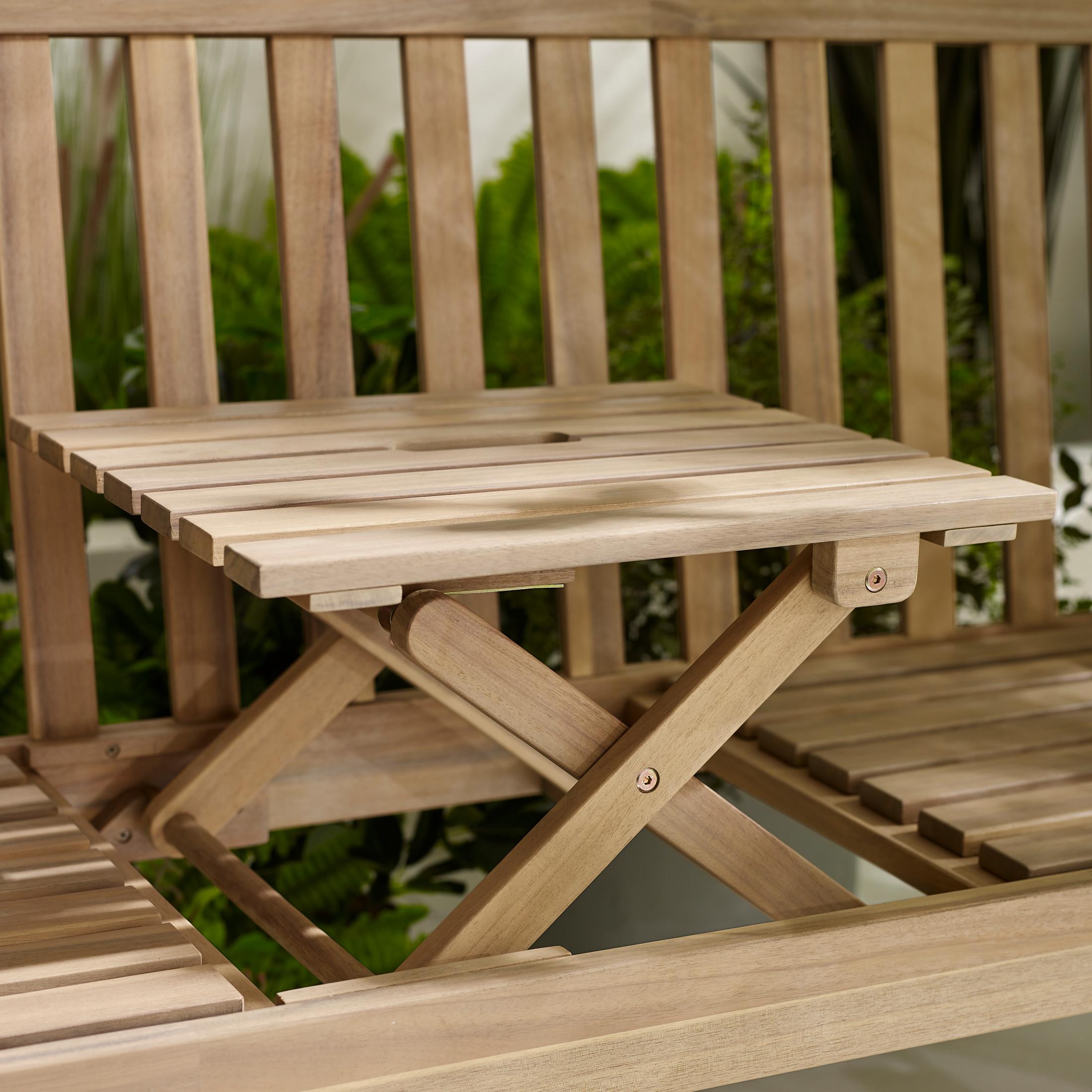 Lox 2 Seat Wood Garden Bench with Table — image 8