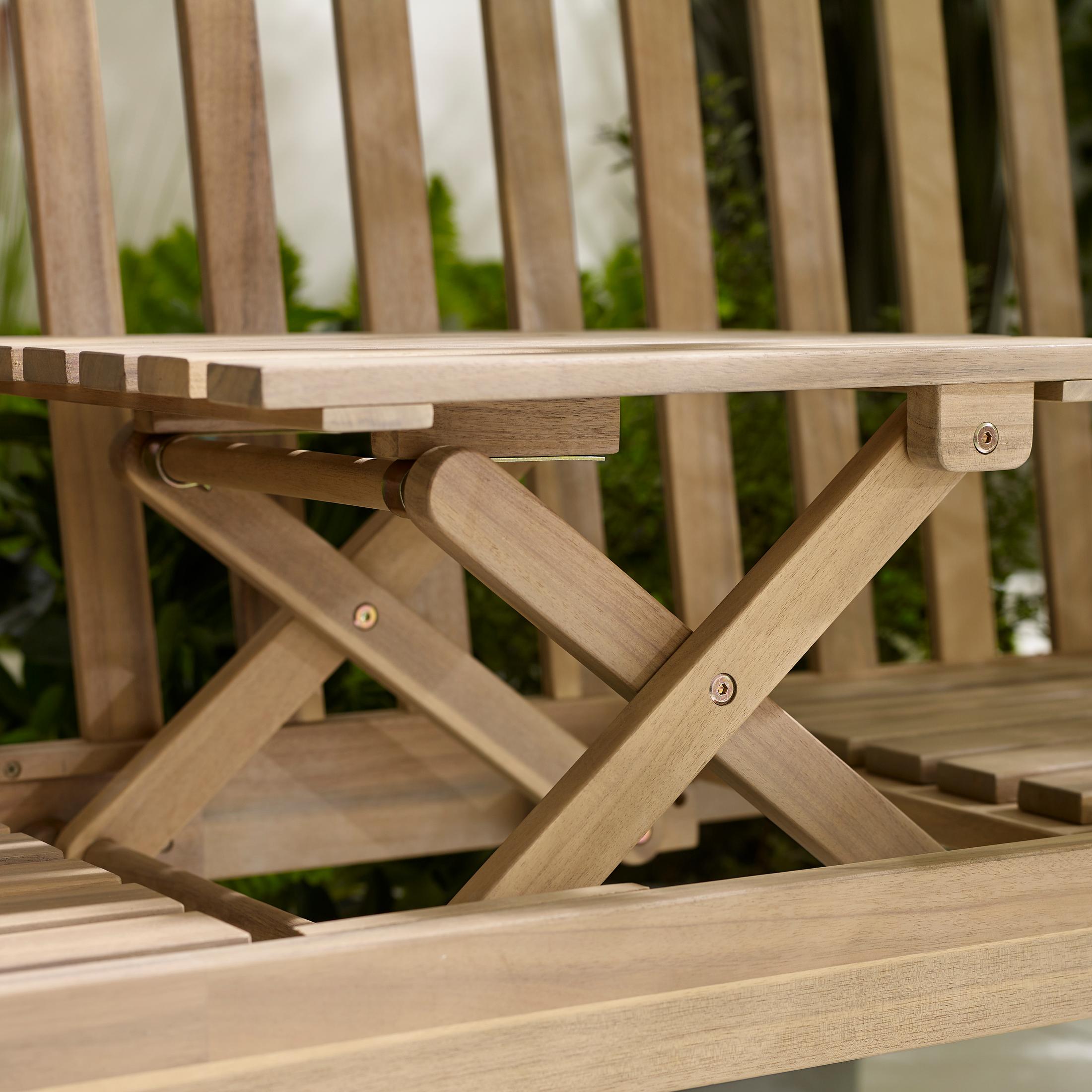 Lox 2 Seat Wood Garden Bench with Table — image 10