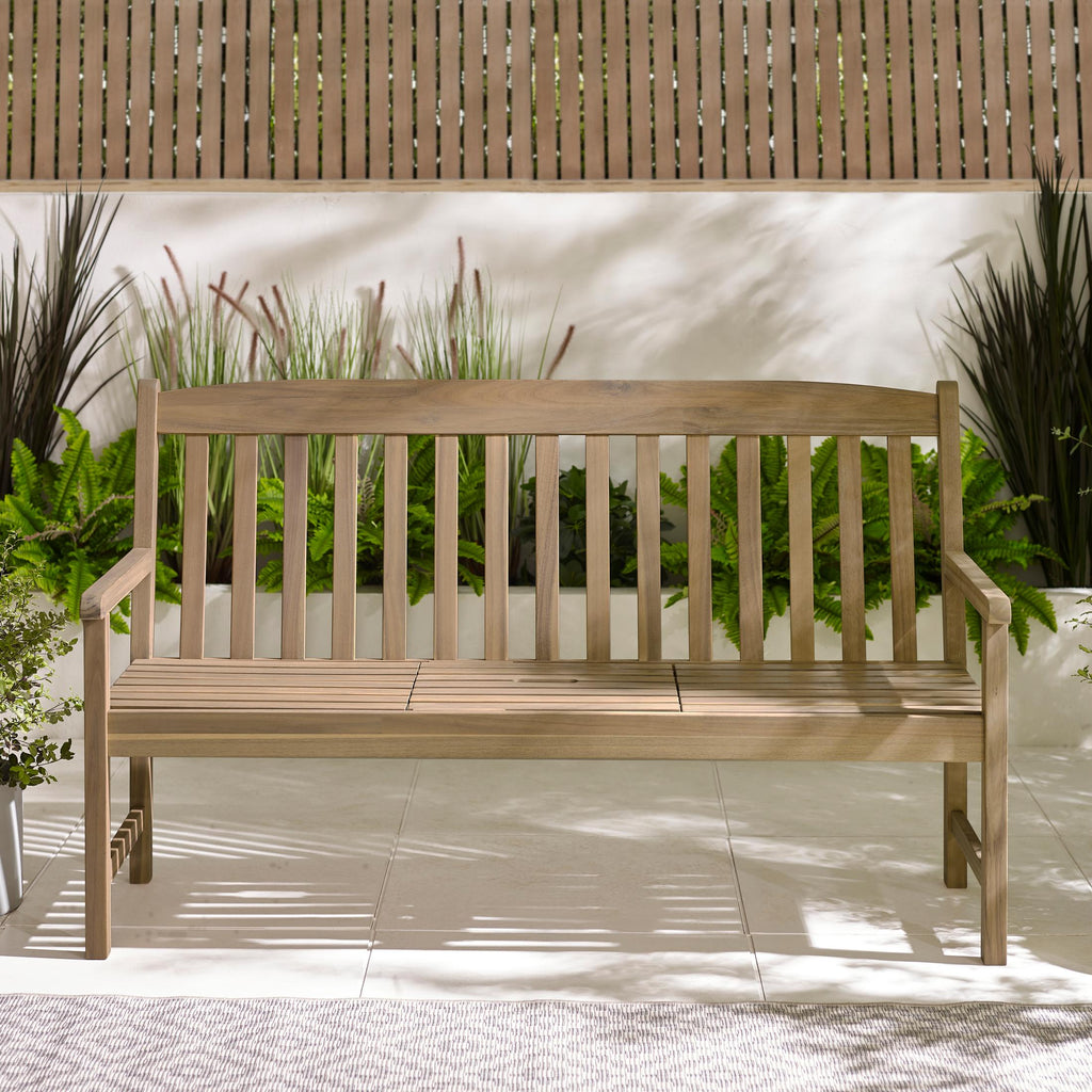 Lox 2 Seat Wood Garden Bench with Table — image 5
