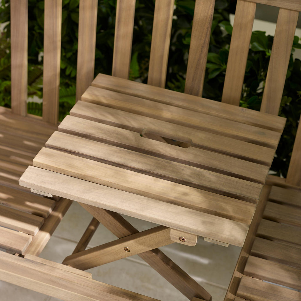 Lox 2 Seat Wood Garden Bench with Table — image 9