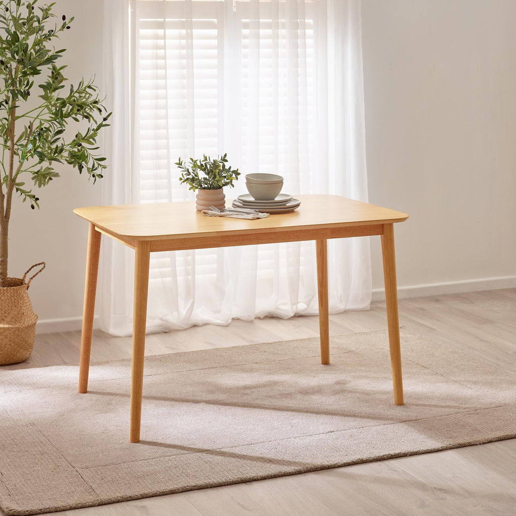 Lynton Rectangular Oak Effect Wood 4 Seater Dining Table — image 1