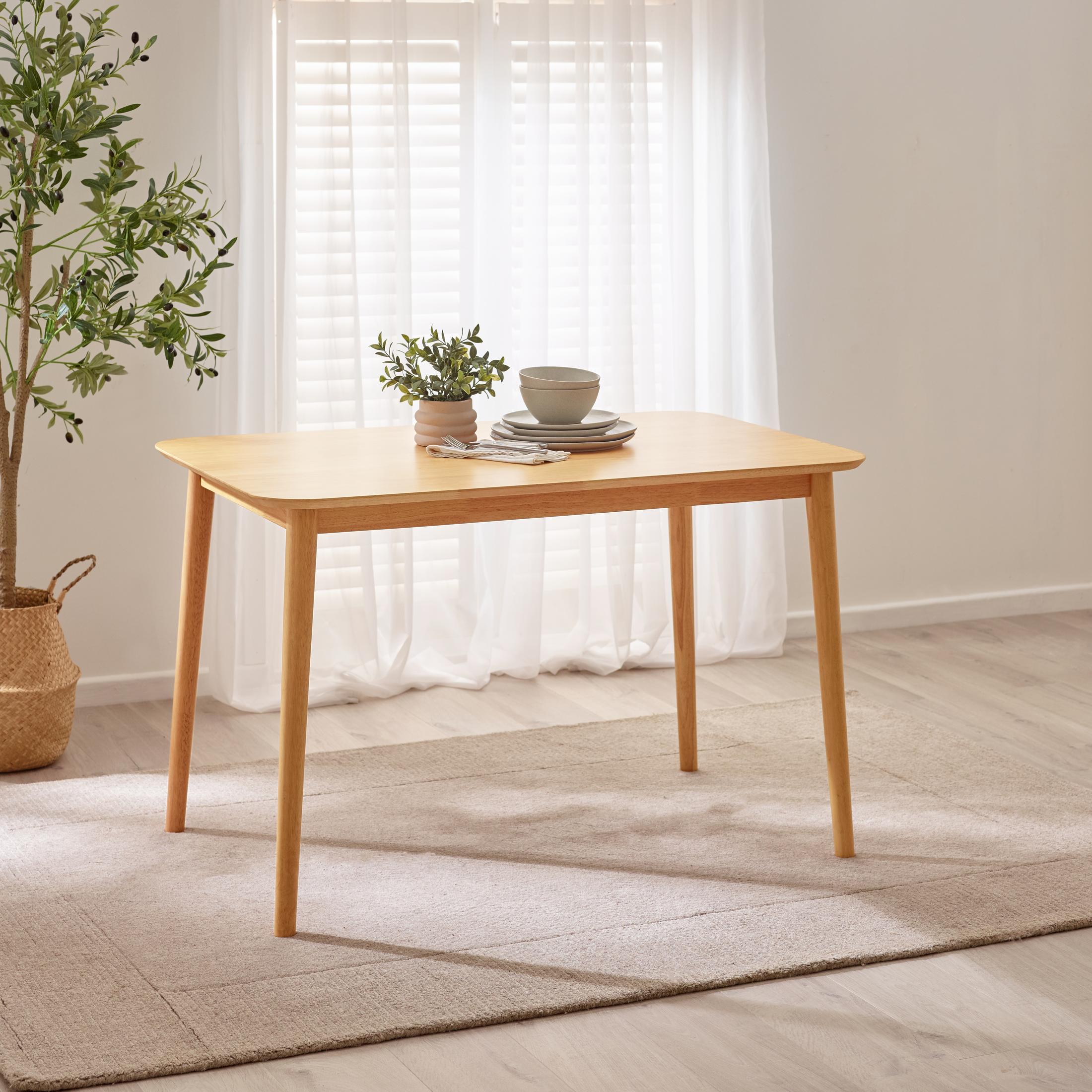 Lynton Rectangular Oak Effect Wood 4 Seater Dining Table — image 1
