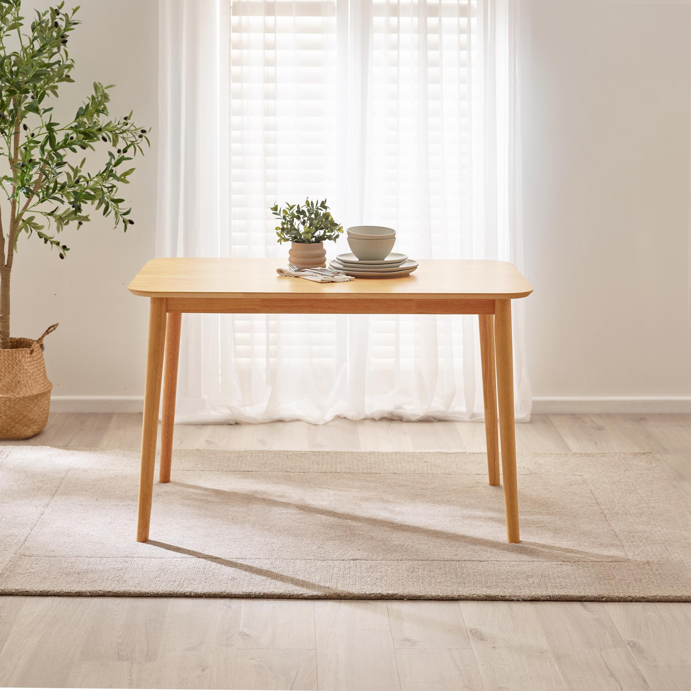 Lynton Rectangular Oak Effect Wood 4 Seater Dining Table — image 6