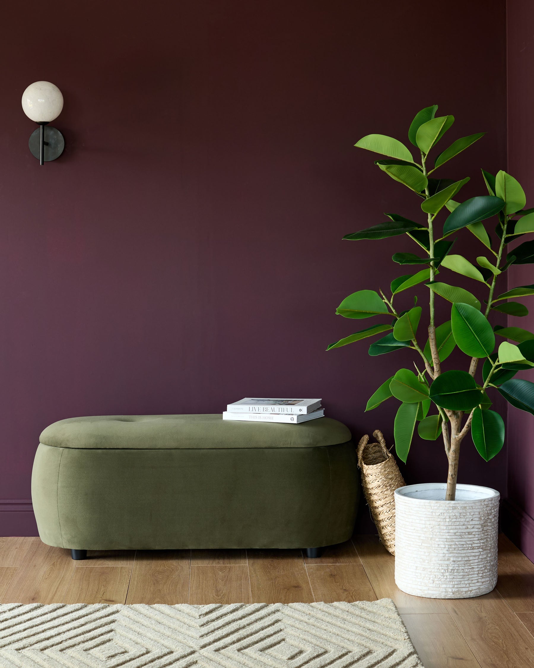 Lani olive green velvet storage ottoman bench — image 6