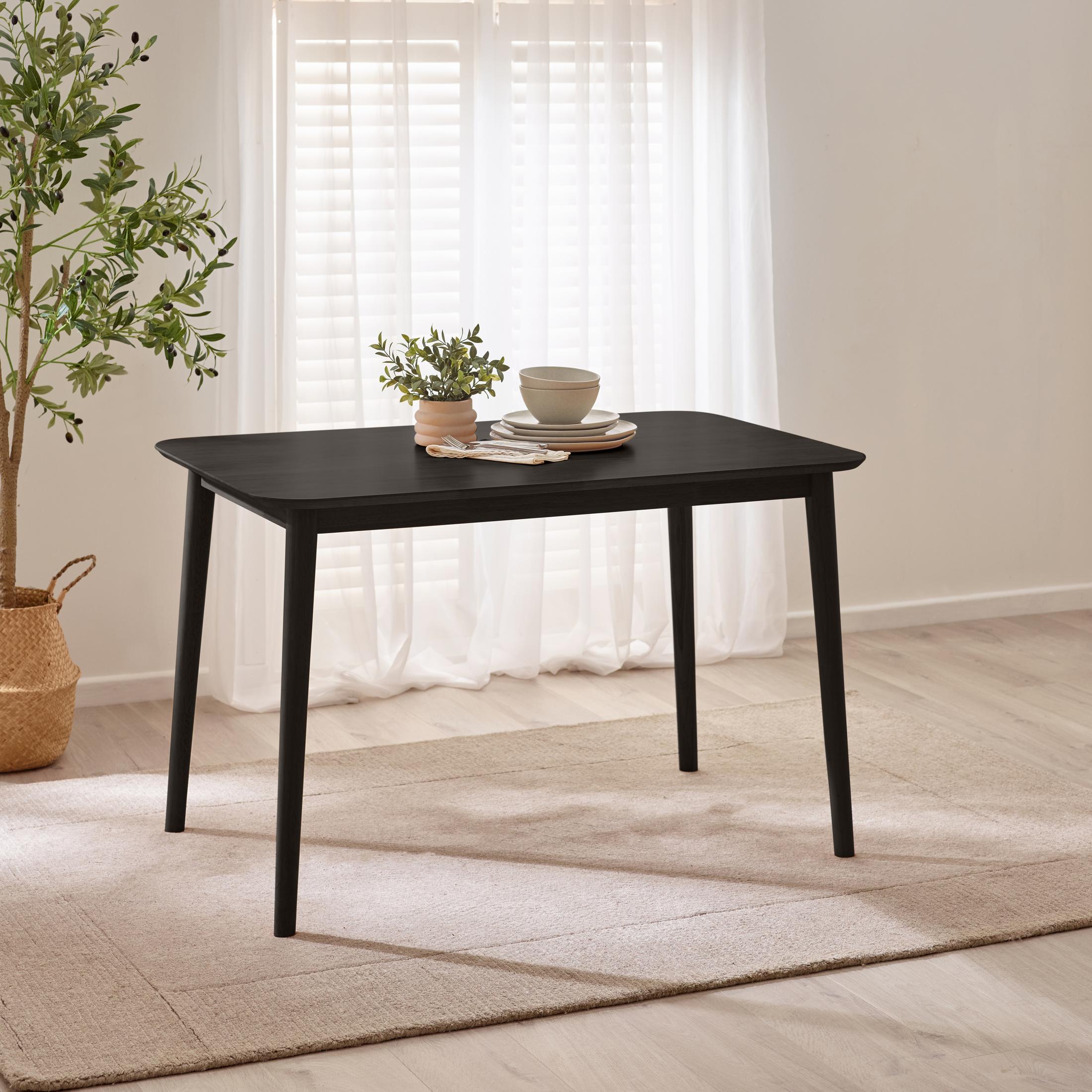 Lynton Rectangular Black Solid Wood 4 Seater Dining Table — image 5