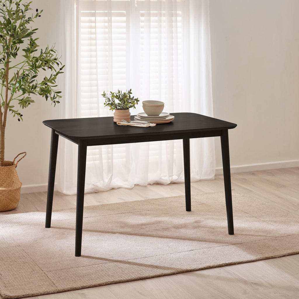 Lynton Rectangular Black Solid Wood 4 Seater Dining Table — image 1