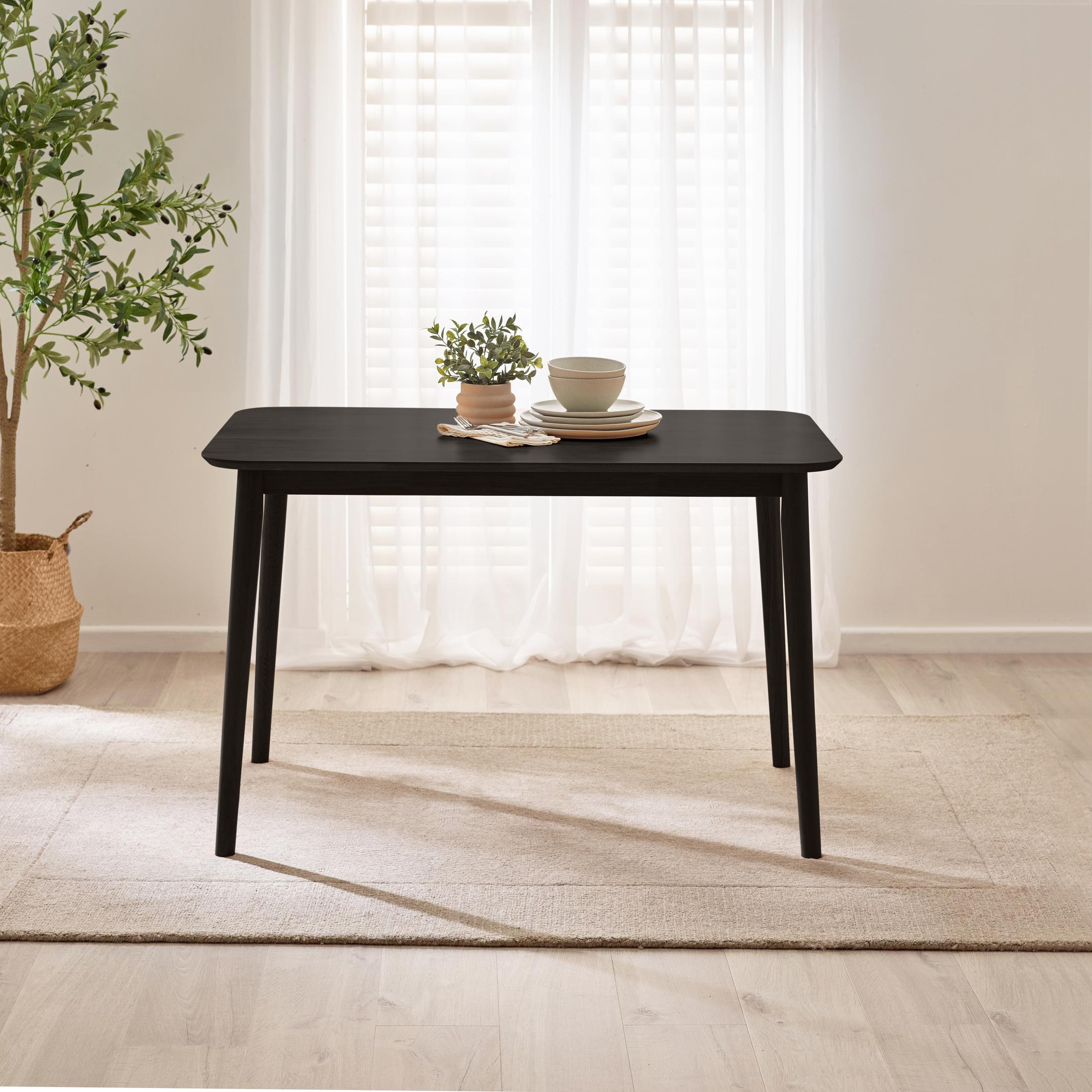 Lynton Rectangular Black Solid Wood 4 Seater Dining Table — image 2