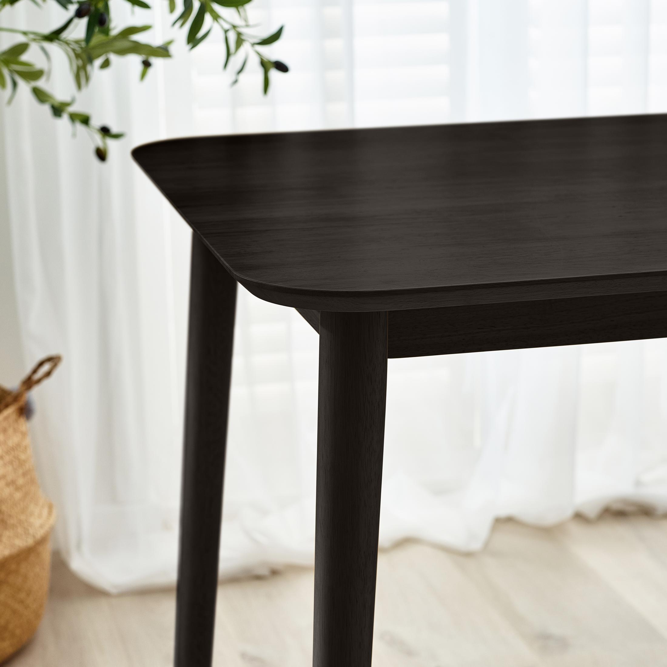 Lynton Rectangular Black Solid Wood 4 Seater Dining Table — image 3