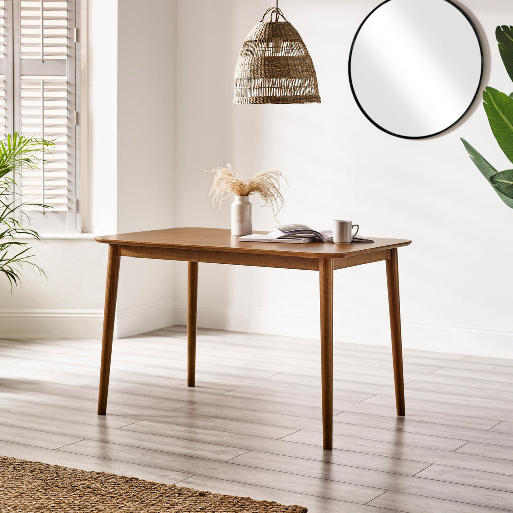 Lynton Rectangular Walnut Effect Wood 4 Seater Dining Table — image 8