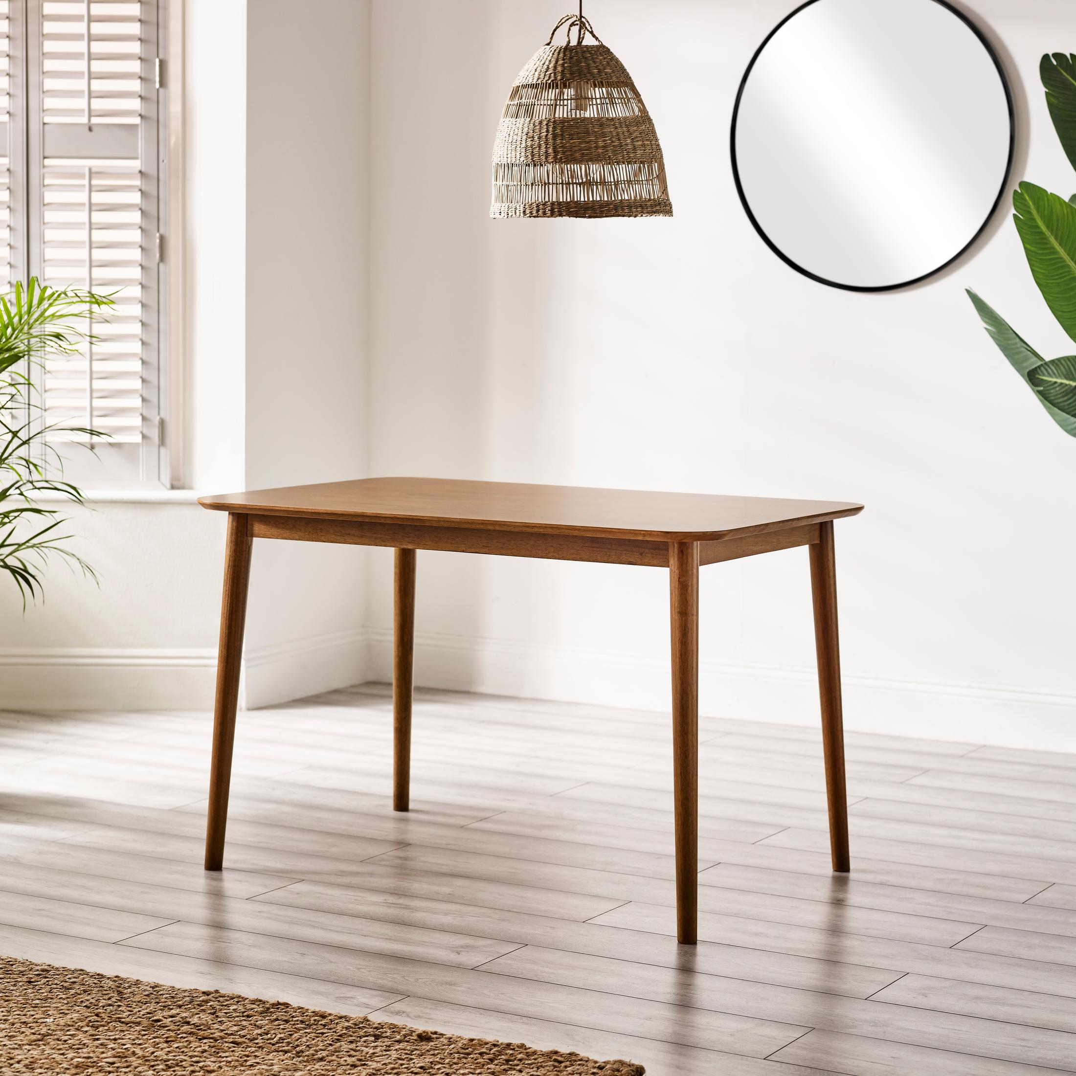 Lynton Rectangular Walnut Effect Wood 4 Seater Dining Table — image 9