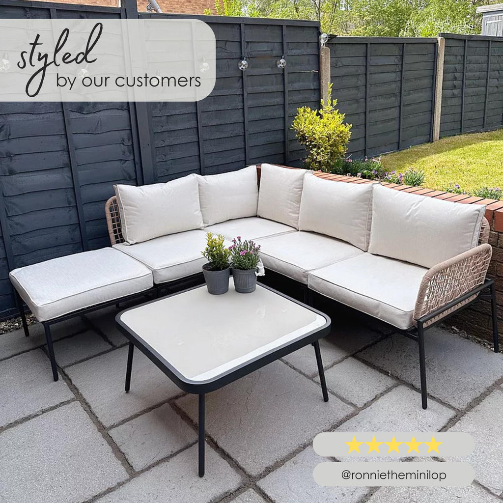 Maldives Beige Rattan & Taupe 5 Seat Garden Sofa Set — image 7