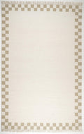 Matilda White & Beige Check Border Flatweave Rug 200x290cm — image 1