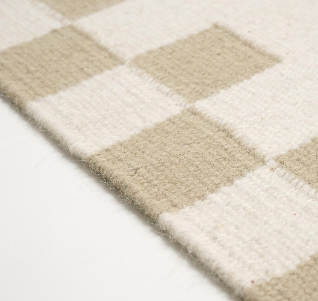 Matilda White & Beige Check Border Flatweave Rug 200x290cm — image 4