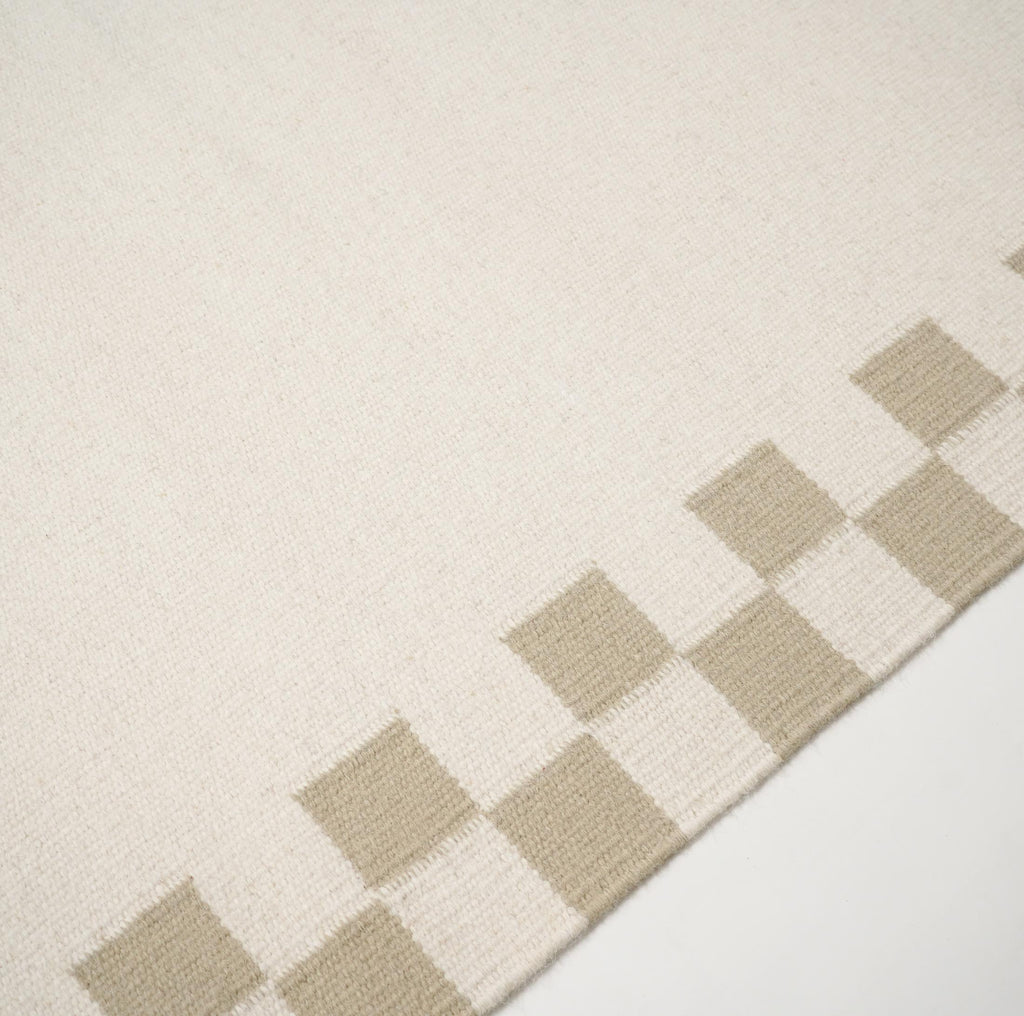 Matilda White & Beige Check Border Flatweave Rug 200x290cm — image 5