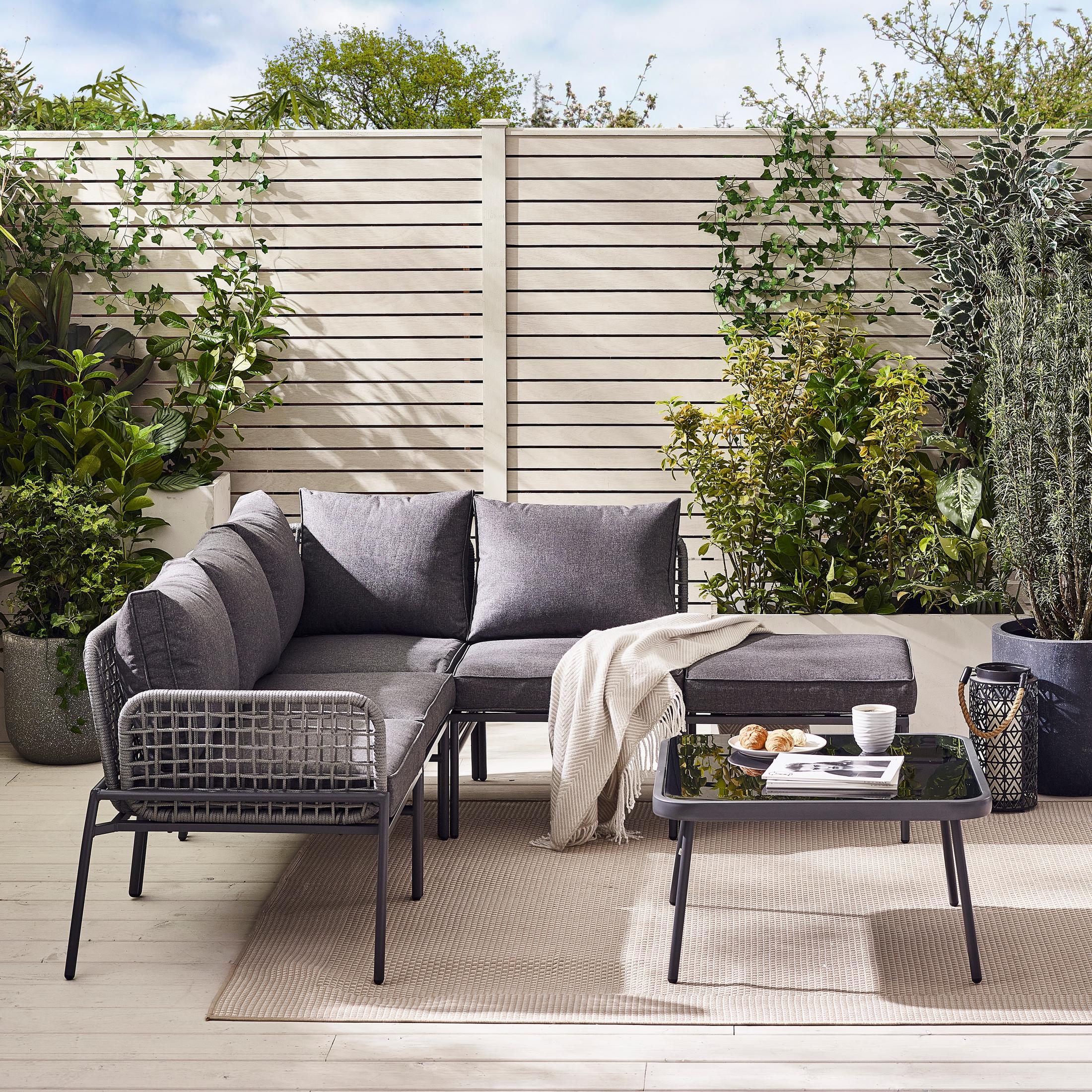 Maldives Grey Rattan & Grey 5 Seat Garden Sofa Set — image 2