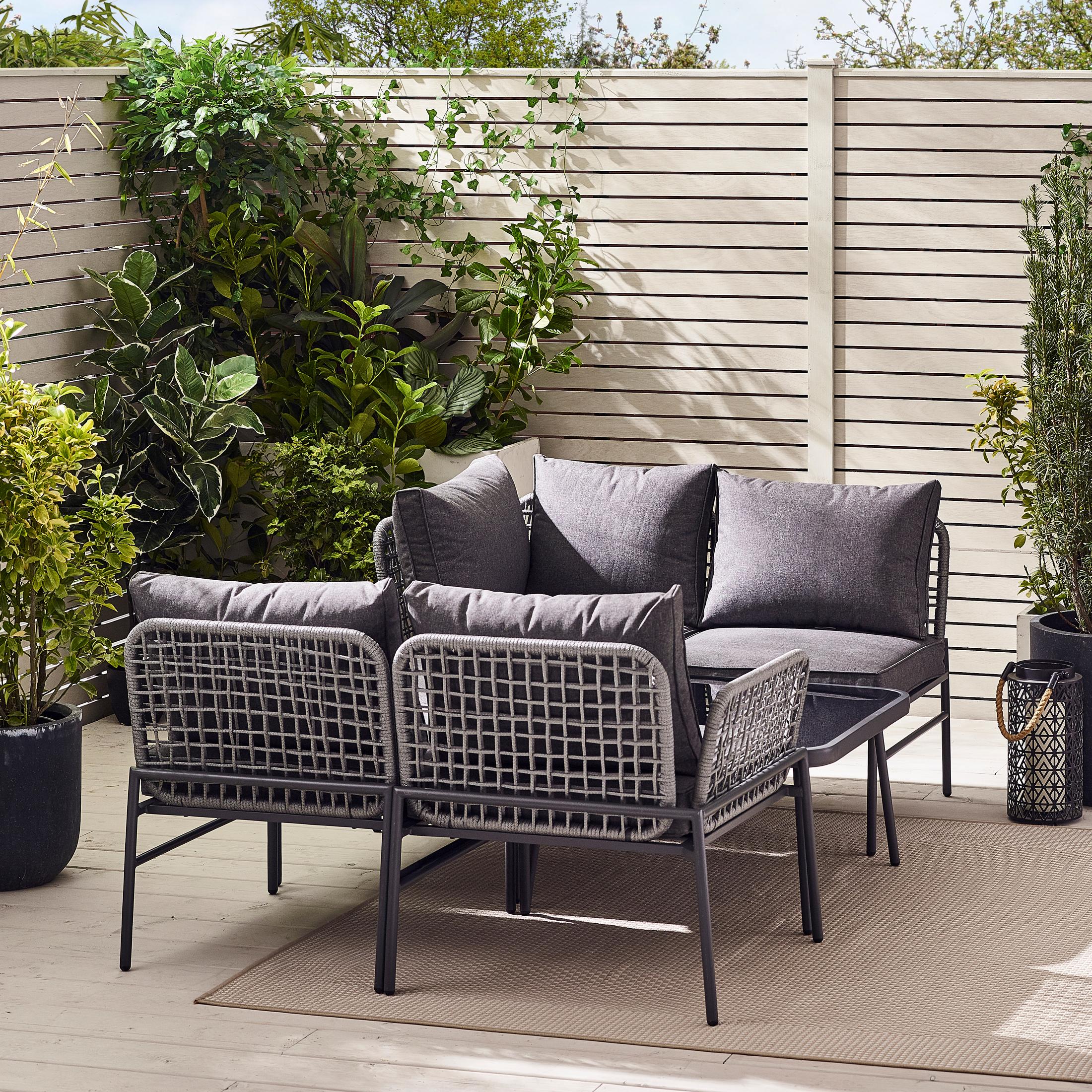 Maldives Grey Rattan & Grey 5 Seat Garden Sofa Set — image 6