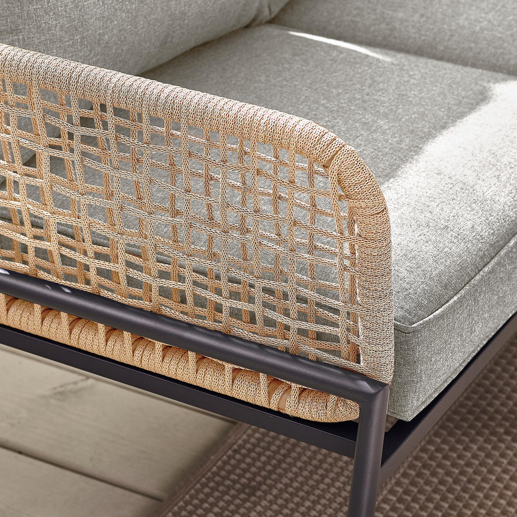 Maldives Beige Rattan & Taupe 5 Seat Garden Sofa Set — image 4