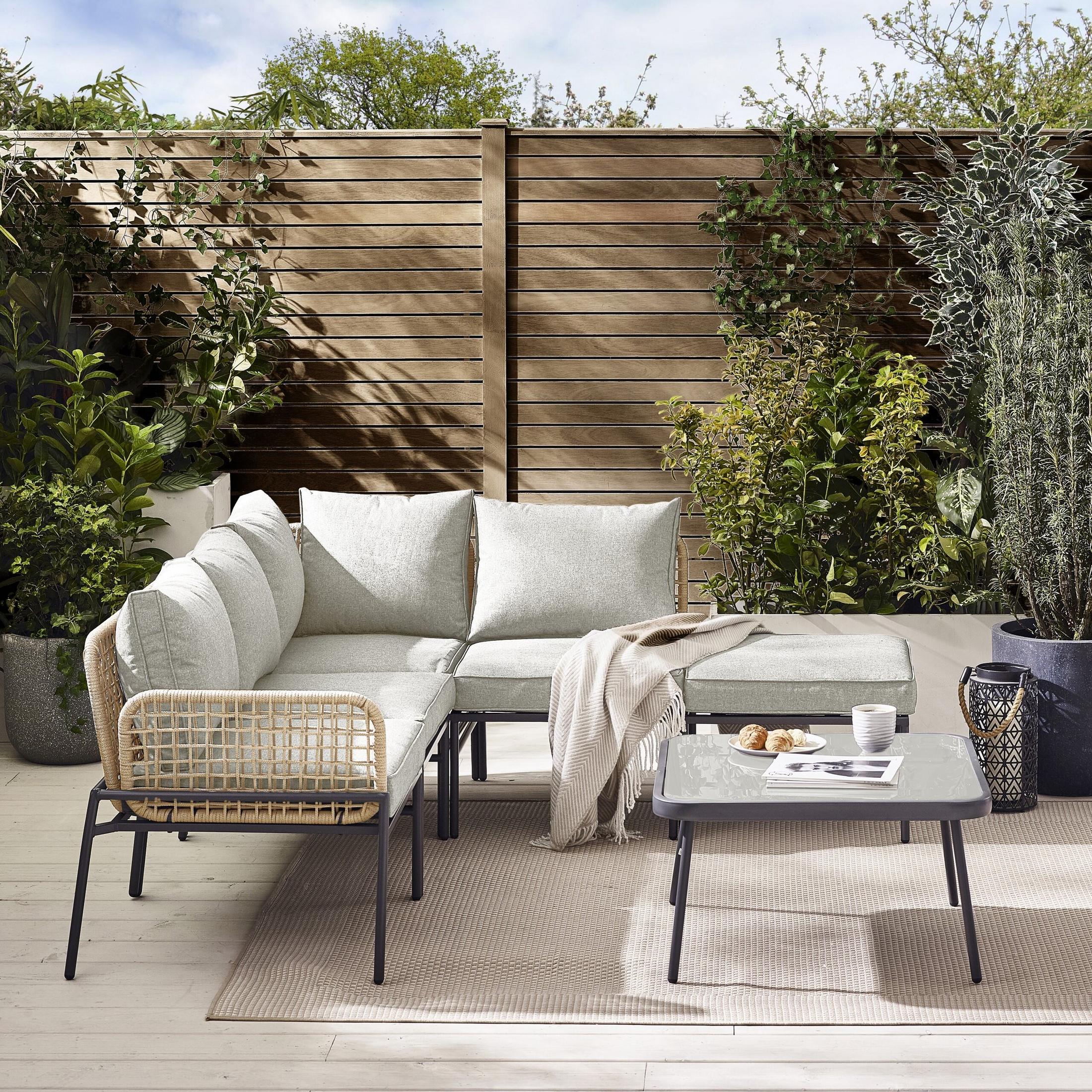 Maldives Beige Rattan & Taupe 5 Seat Garden Sofa Set — image 2